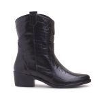 Bota Western Texas Grapevine Couro Croco Preto