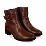 Bota Agatha em Couro Café