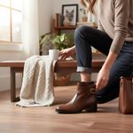 Bota Lira em Couro Madeira