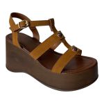 Sandalia Anabela Lua Camurça Carvalho