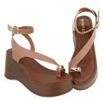 Sandalia Anabela Amanda Mocha Mousse