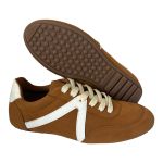 Tenis Retro Eudora Camurça Carvalho com Branco