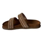 Papete FlatForm Rubi Palmilha em Camurça Dourada