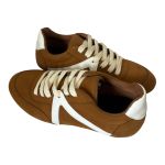 Tenis Retro Eudora Camurça Carvalho com Branco