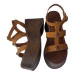 Sandalia Anabela Lua Camurça Carvalho