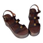 Sandalia Anabela Lua Camurça Terra