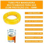 TUBO PEX GÁS 16MM MULTICAMADAS ALUMÍNIO VIAPRESS (Valor referente a 1 metro)