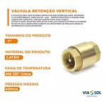 VÁLVULA RETENÇÃO UNIVERSAL 1 POLEGADA VIAPRESS