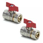KIT 2 VALVULA ESFERA LATAO 3/4 SAIDA TUBO MULTICAMAD 20MM VIAPRESS 