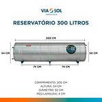 RESERVATÓRIO TÉRMICO 300 LTS AP AÇO 316 + ANODO + LUVA - DIAM. 500mm 