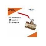 REGISTRO DE ESFERA VÁLVULA 3/4 LATÃO PASSAGEM ALAVANCA
