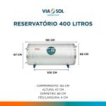 RESERVATÓRIO TÉRMICO 400 LTS BP AÇO 316 + ANODO + LUVA