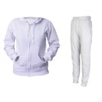 Conjunto Moletom Com Zíper Masculino Plus Size Branco