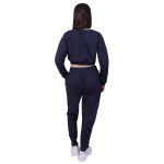 Blusa Moletom Cropped Infantil Liso Azul Marinho