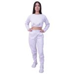 Conjunto Moletom Cropped Infantil Liso Branco