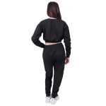 Conjunto Moletom Cropped Infantil Liso Preto