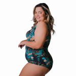 Maiô Reforçado Plus Size Frente Única Azul Marinho 