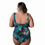 Maiô Reforçado Plus Size Frente Única Azul Marinho 