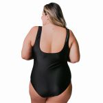 Maiô Reforçado Plus Size Frente Única Preto