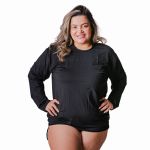 Camisa Térmica Plus Size Proteção Solar UV50 Preto