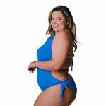 Maiô Plus Size Engana Mamãe Com Bojo Fixo Azul Bic