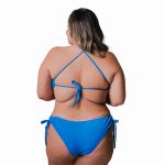 Maiô Plus Size Engana Mamãe Com Bojo Fixo Azul Bic