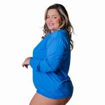 Camisa Térmica Plus Size Proteção Solar UV50 Azul Piscina