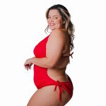Maiô Plus Size Engana Mamãe Com Bojo Fixo Vermelho