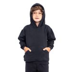 Blusa Moletom Canguru Infantil Juvenil Preta