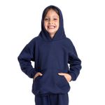 Blusa Moletom Canguru Infantil Juvenil Azul Marinho