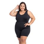 Maiô Macaquinho Natação e Hidroginástica Plus Size Preto 