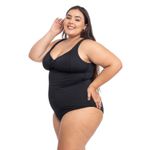 Maiô Natação e Hidroginástica Plus Size Preto 
