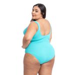 Maiô Reforçado Plus Size Frente Única Ciano