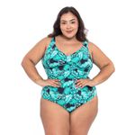 Maiô Reforçado Plus Size Frente Única Folhagem