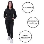 Blusa Moletom Masculina Lisa Fechada Preta