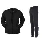 Conjunto Moletom Com Zíper Masculino Plus Size Preto