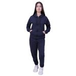 Conjunto Moletom Com Zíper Plus Size Azul Marinho