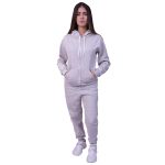 Conjunto Moletom Com Zíper Plus Size Cinza