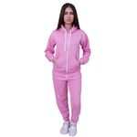 Conjunto Moletom Com Zíper Plus Size Rosa