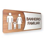 Placa De Sinalização | Banheiro Familiar - MDF 30x13cm