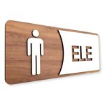 Placa De Sinalização | Ele - MDF 30x13cm