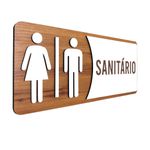 Placa De Sinalização | Sanitário - MDF 30x13cm