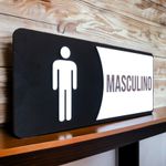 Placa De Sinalização |Masculino - MDF 30x13cm 