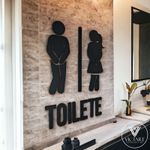 Placa de Sinalização |Toilette - - MDF 24x19cm