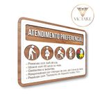 Placa De Sinalização | Placa de Atendimento Preferencial - Madeira MDF