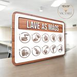 Placa De Sinalização | Aviso - Lave as mãos