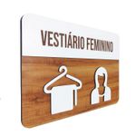 Placa De Sinalização | Vestiário Feminino - MDF 30x21cm