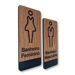 Kit Placa De Sinalização | Banheiro Feminino e Masculino