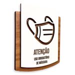 Placa De Sinalização | Uso de Máscara - MDF 15x13cm