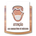 Placa De Sinalização | Uso de Máscara - MDF 15x13cm